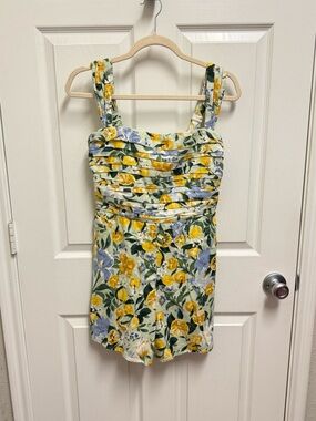 Abercrombie & Fitch Linen Blend Lemon Romper